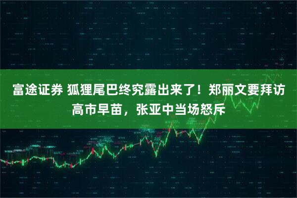 富途证券 狐狸尾巴终究露出来了！郑丽文要拜访高市早苗，张亚中当场怒斥